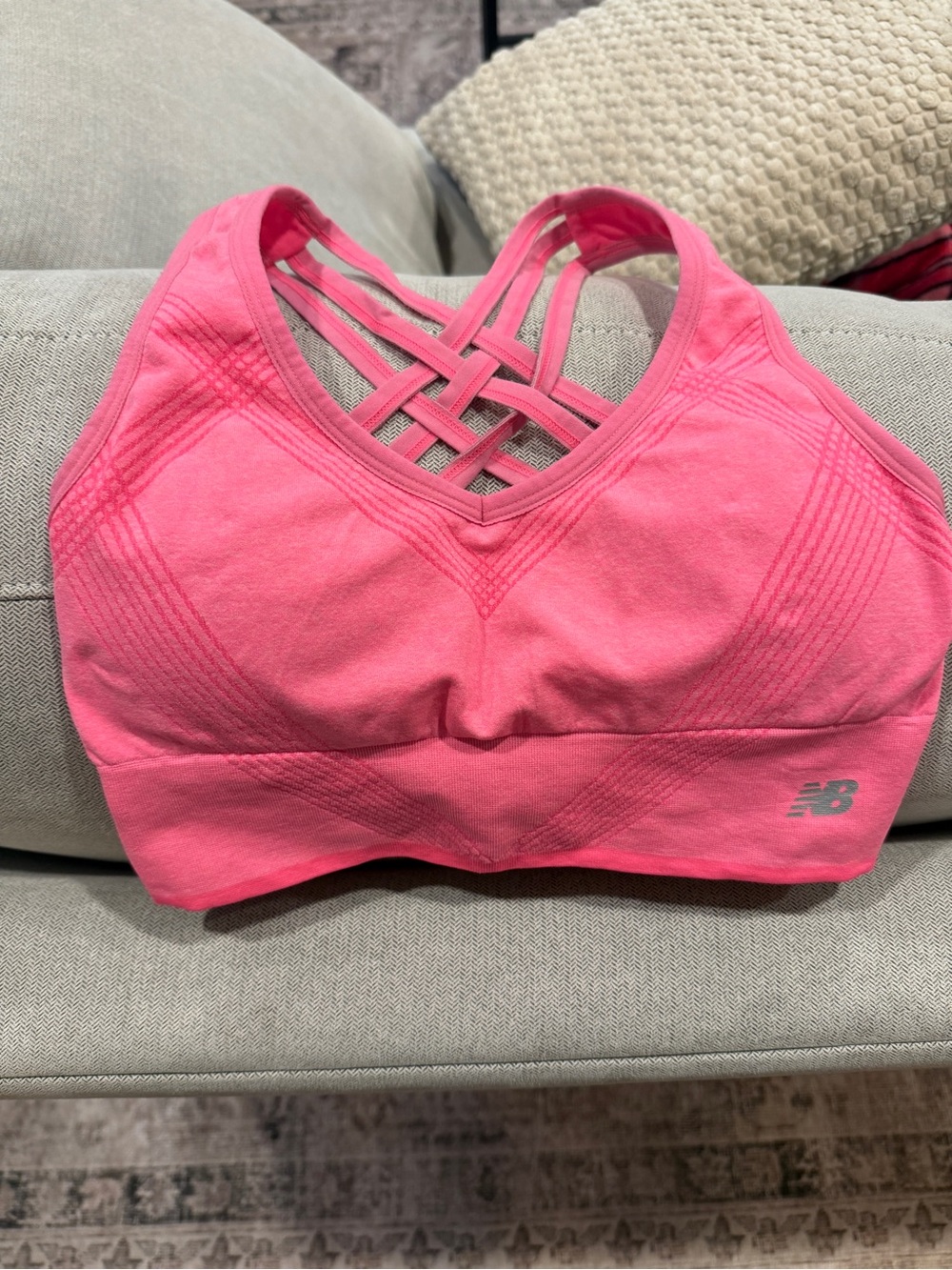 New Balance Hot Pink Crisscross-Back Sports Bra